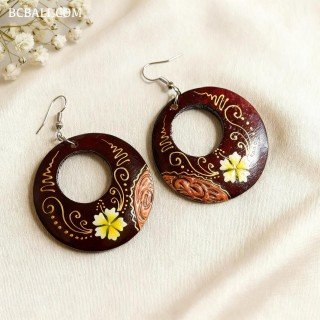 New Handcrafted Painting Wood Earrings Premium